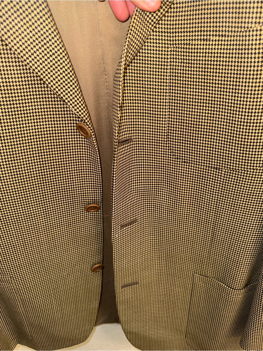 Canali Tan and Brown Houndstooth Sport Coat - Picture 9 of 13